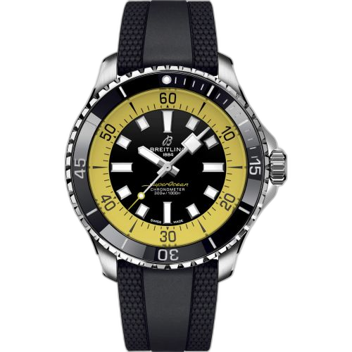 [A173762A1B1S1] SuperOcean Automatic 44 Stainless Steel / Black - Yellow / Rüschenbeck Edition