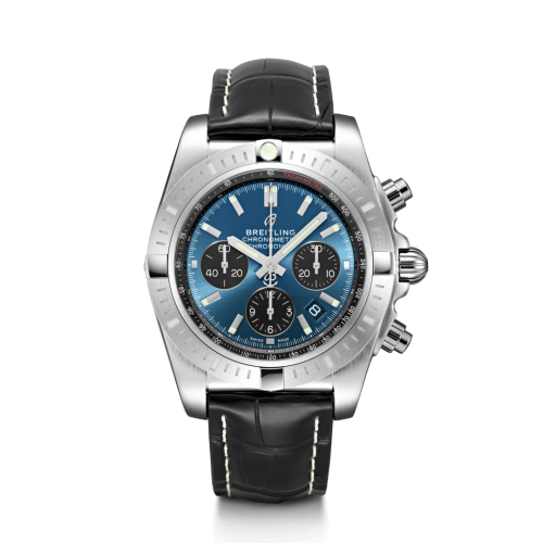 [AB0115101C1P2] Chronomat B01 Chronograph 44 Stainless Steel / Blackeye Blue / Croco / Pin