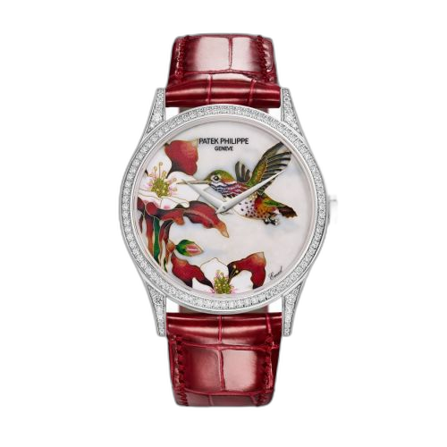 [5077/100G-033] Calatrava 5077 White Gold / Diamond / Hummingbirds