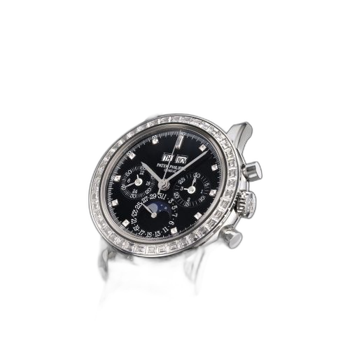 [3990P-029] Perpetual Calendar Chronograph 3990 Platinum / Black Diamond