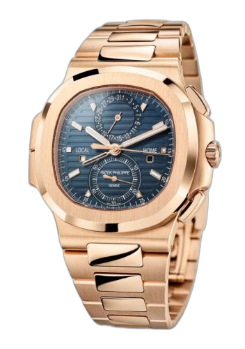 [5990/1R-001] Nautilus Travel Time Rose Gold / Blue