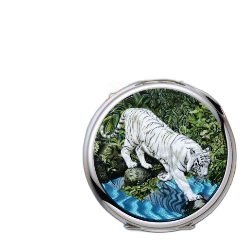 [992/153G] Pocket Watch Lepine White Gold / White Tiger