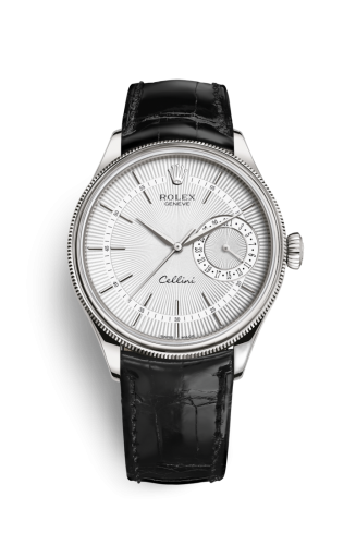 [50519-0006] Cellini Date White Gold / Silver / Alligator Black