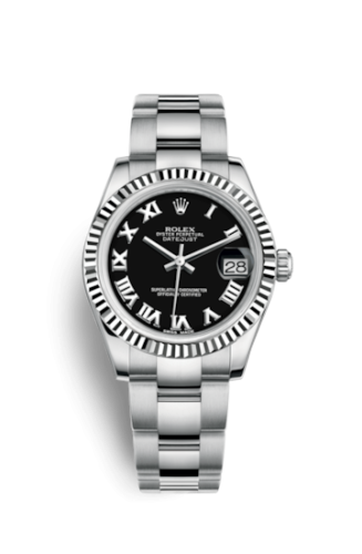 [178274-0078] Datejust 31 Stainless Steel Fluted / Oyster / Black - Roman