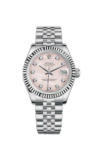 [178274-0043] Datejust 31 Stainless Steel Fluted / Jubilee / Pink MOP Diamond
