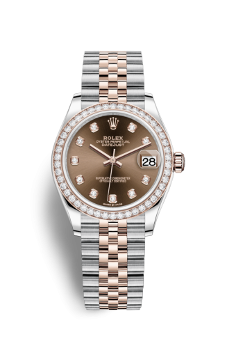 [278381rbr-0028] Datejust 31 Stainless Steel/ Rose Gold / Diamond / Chocolate - Diamond / Jubilee