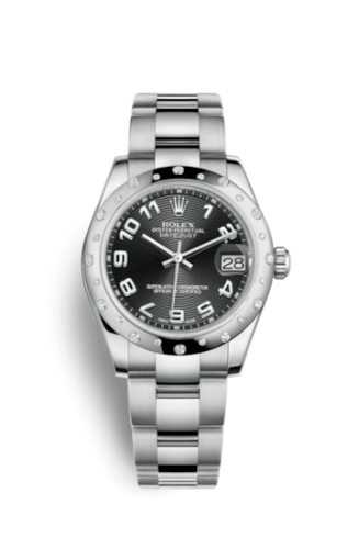 [178344-0058] Datejust 31 Stainless Steel Domed Diamond / Oyster / Black - Arabic