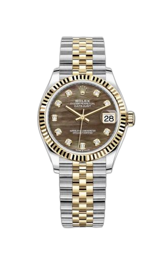 [278273-0024] Datejust 31 Stainless Steel / Yellow Gold / Fluted / Black MOP / Jubilee