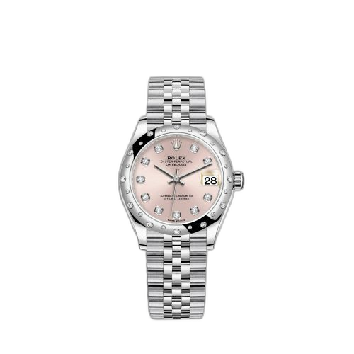 [278344RBR-0034] Datejust 31 Stainless Steel Domed Diamond / Jubilee / Pink - Diamond