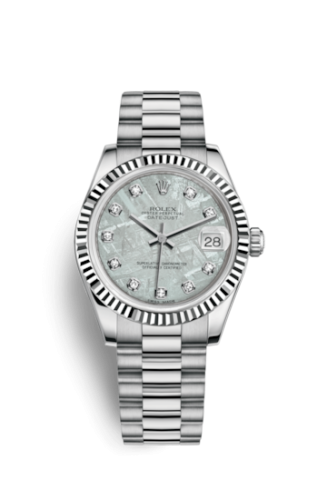 [178279-0008] Datejust 31 White Gold Fluted / President / Meteorite