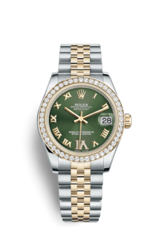 [178383-0005] Datejust 31 Rolesor Yellow Diamond / Jubilee / Green Roman