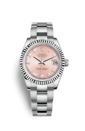 [178274-0076] Datejust 31 Stainless Steel Fluted / Oyster / Pink Roman