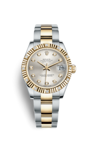 [178313-0051] Datejust 31 Rolesor Yellow Fluted Diamond / Oyster / Silver Diamond