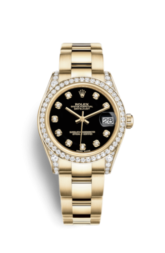 [178158-0082] Datejust 31 Yellow Gold Diamond / President / Black Diamond