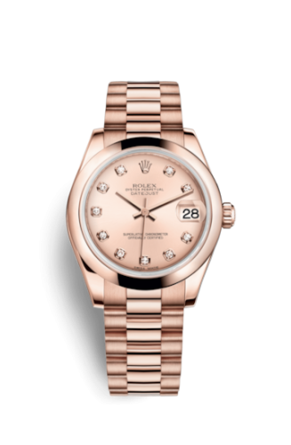 [178245f-0010] Datejust 31 Everose Domed / President / Pink Diamond
