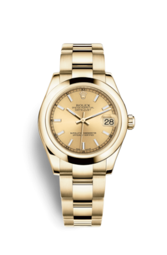 [178248-0042] Datejust 31 Yellow Gold Domed / Oyster / Champagne