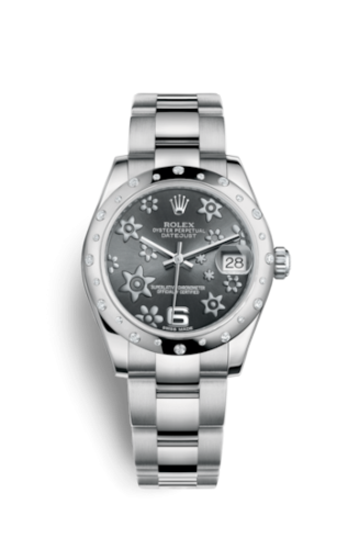[178344-0025] Datejust 31 Stainless Steel Domed Diamond / Oyster / Dark Rhodium Floral