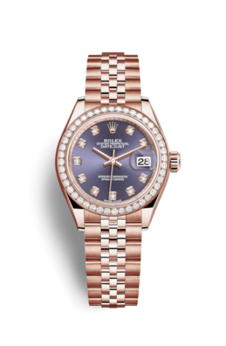 [279135rbr-0011] Lady-Datejust 28 Everose Diamond / Jubilee / Aubergine