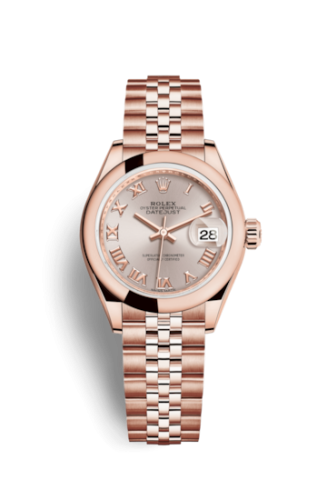 [279165-0010] Lady-Datejust 28 Everose Domed / Jubilee / Sundust Roman