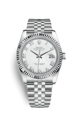 [116234-0089] Datejust 36 Stainless Steel Fluted / Jubilee / White Roman