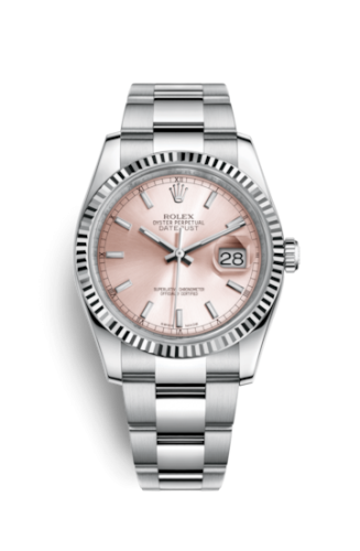 [116234-0120] Datejust 36 Stainless Steel Fluted / Oyster / Pink