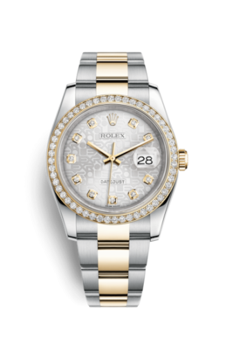 [116243-0035] Datejust 36 Rolesor Yellow Diamond / Oyster / Silver Computer