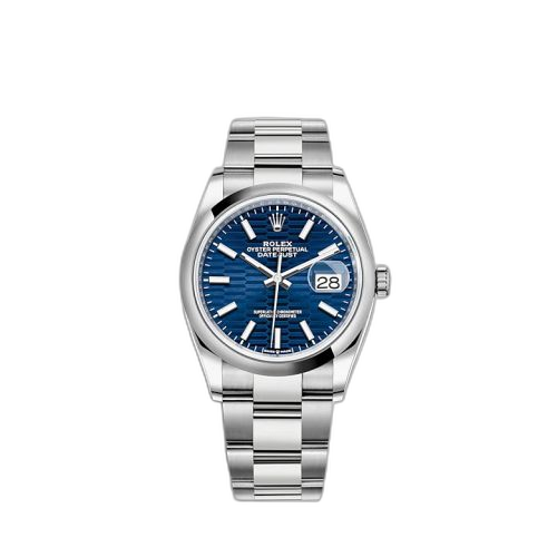 [126200-0022] Datejust 36 Stainless Steel / Domed / Blue - Fluted / Oyster