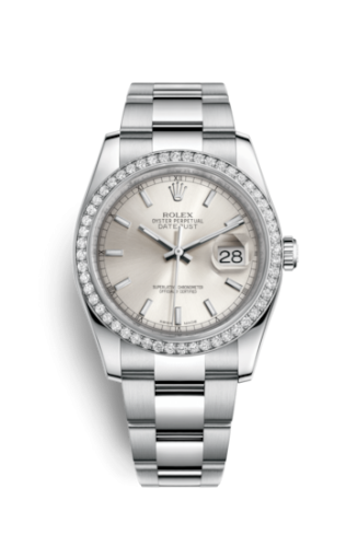 [116244-0051] Datejust 36 Stainless Steel Diamond / Oyster / Silver