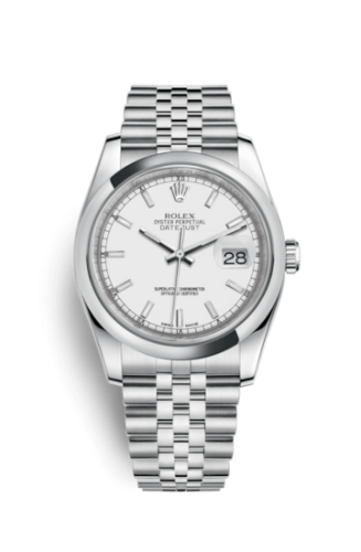 [116200-0100] Datejust 36 Stainless Steel Domed / Jubilee / White