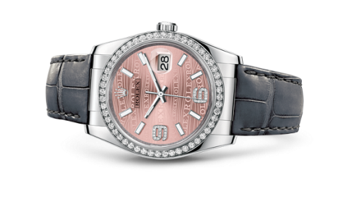 [116189-0076] Datejust 36 White Gold Diamond Strap Pink Waves