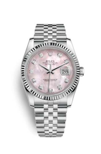[116234-0104] Datejust 36 Stainless Steel Fluted / Jubilee / Pink MOP