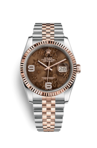 [116231-0105] Datejust 36 Rolesor Everose Fluted / Jubilee / Chocolate Floral