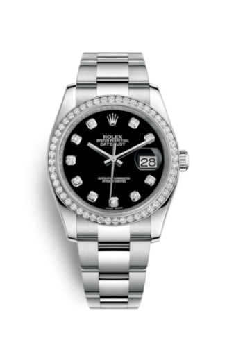 [116244-0017] Datejust 36 Stainless Steel Diamond / Oyster / Black Diamond