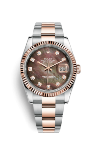 [116231-0075] Datejust 36 Rolesor Everose Fluted / Oyster / Black MOP