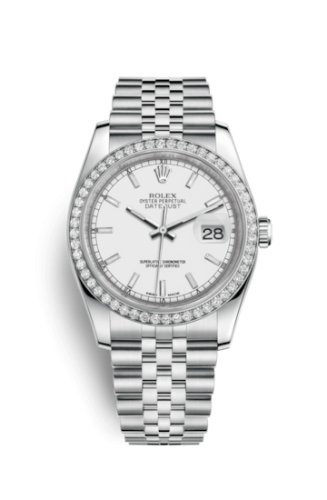 [116244-0064] Datejust 36 Stainless Steel Diamond / Jubilee / White
