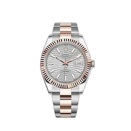 [126331-0017] Datejust 41 Rolesor Everose - Fluted / Oyster / Silver - Fluted