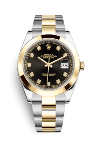 [126303-0005] Datejust 41 Rolesor Yellow Smooth / Oyster / Black - Diamond