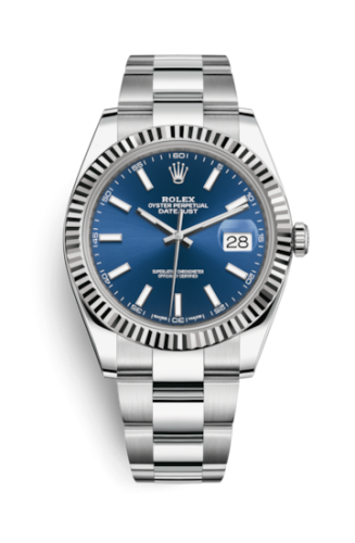 [126334-0001] Datejust 41 Stainless Steel Fluted / Oyster / Blue