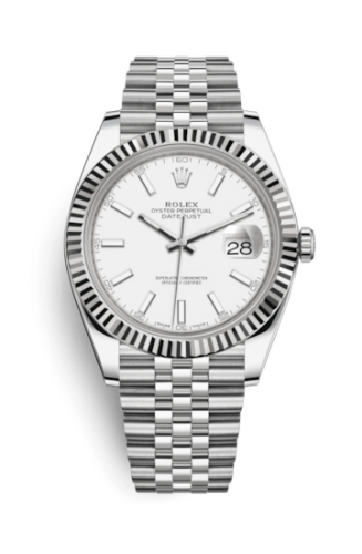 [126334-0010] Datejust 41 Stainless Steel Fluted / Jubilee / White