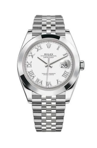 [126300-0016] Datejust 41 Stainless Steel Smooth / Jubilee / White Roman