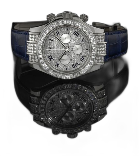 [116599tbr-0001] Daytona White Gold Diamond Strap Roman
