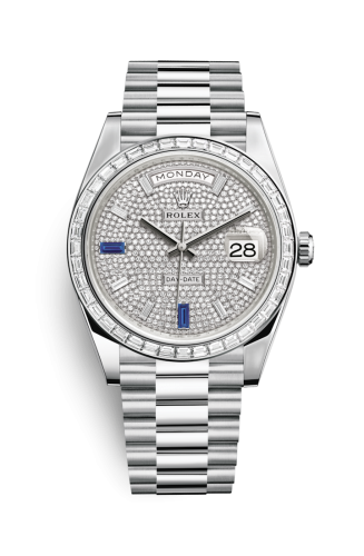 [228396tbr-0021] Day-Date 40 Platinum - Baguette / Paved - Baguette