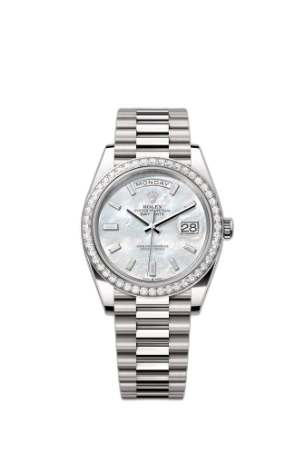 [228349RBR-0046] Day-Date 40 White Gold - Diamond / MOP - Baguette