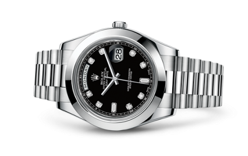[218206-0020] Day-Date II Platinum Black Diamonds