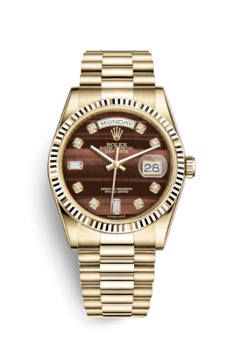 [118238-0409] Day-Date 36 Yellow Gold Fluted / President / Bull's Eye