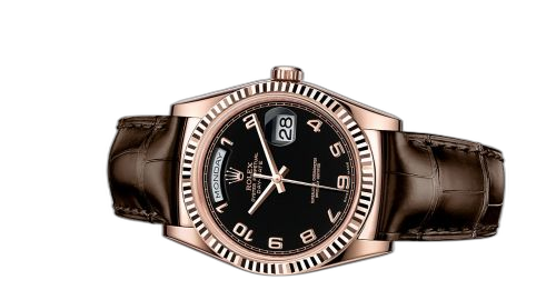 [118135-0076] Day-Date 36 Everose Fluted / Strap / Black