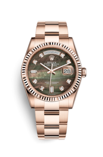 [118235f-0062] Day-Date 36 Everose Fluted / Oyster / Tahitian MOP