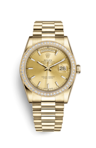 [118348-0035] Day-Date 36 Yellow Gold Diamonds / President / Champagne