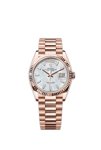 [128235-0078] Day-Date 36 Everose Gold - Fluted / MOP - Baguette / President