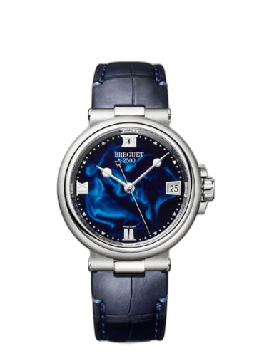 [9517ST/E2/984] Marine Dame 9517 Stainless Steel / Blue / Alligator